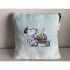 PEANUTS SNOOPY EASTER Throw Pillow 21" Decorative Pastel Blue Bunny Soft NWT